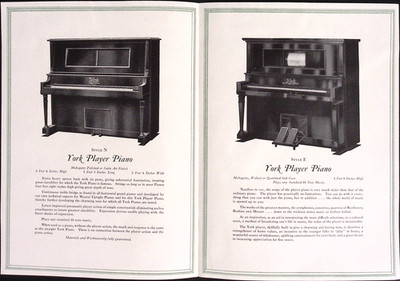Weaver Instruments York PA Player Pianos York Models N&E Brochure c1910