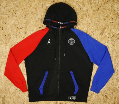 Nike Air Jordan PSG Zip Hoodie XL Schwarz Blau Rot StreetwearFußball Jacke