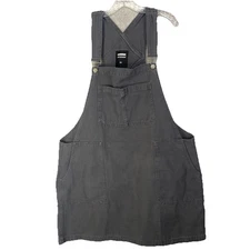 Dr Denim Womens Utility Apron Dress Womens EU 50 US L/XL Gray Denim Pinafore