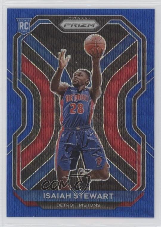 2020-21 Panini Prizm Blue Wave Prizm Isaiah Stewart #254 Rookie RC 07r3