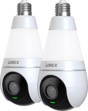 Lorex - 2K Wi-Fi Smart Lightbulb Camera 2-Pack - White