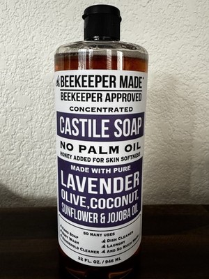 Beekeeper Made Natural Castile Soap, 32 fl oz, No Palm Oil, (Lavender)