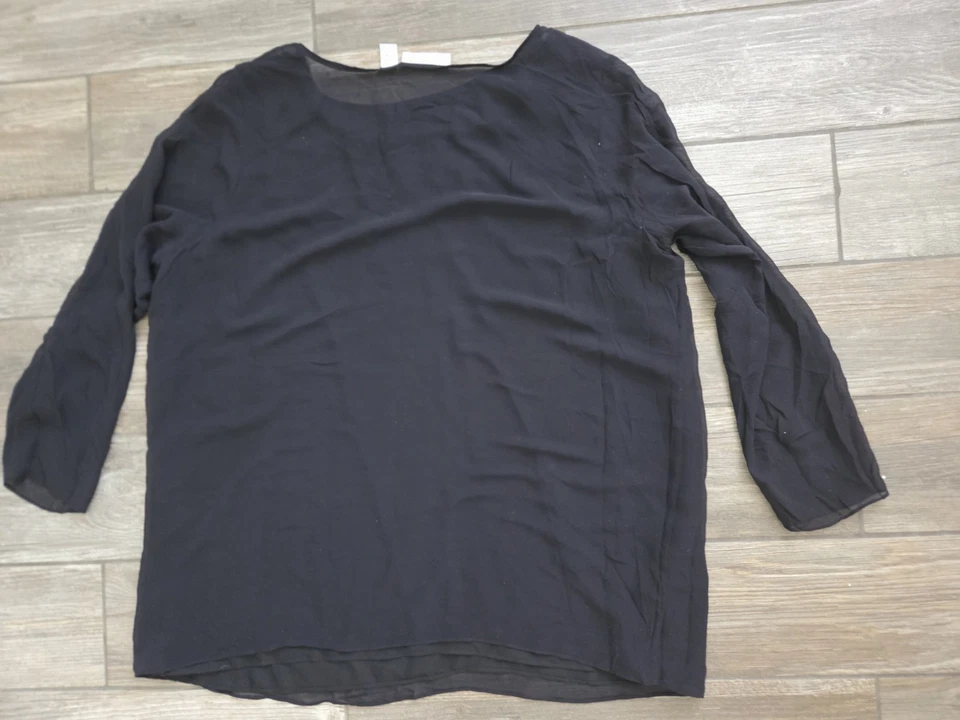 Blusa Valerie Stevens Pura Seda Floral Transparente Con Top Interior Talla 22W Foto 2 de 4