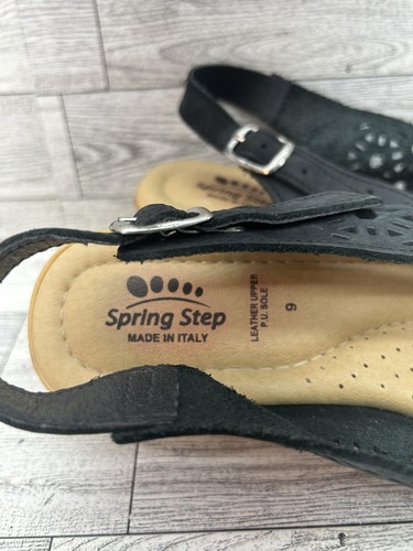 Spring Step Shoes Womens Size 9 Wedge Sandals Leather Italian Cutout Comfort - Picture 9 of 10