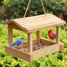 Bird Feeders for Outside Hanging, Wild Bird Feeder House for Cardinals Finche...