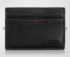 TUMI Delta SLG Slim Card Case Black Leather NWT