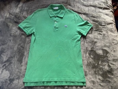 Lacoste J Crew Polo Shirt Mens 4 Small Green Blue Crocodile Logo Golf Preppy