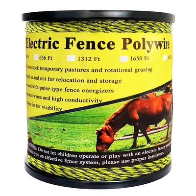 1650 Feet Electric Fence Polywire, 500 Meters 1/8'' Diameter Portable Electric...