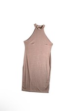 Boohoo Womens Pink Textured Slinky Shimmer High Neck Midi Dress Sz US 18