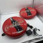 Vintage Lot Of 2 Coca Cola Disc Retro Telephones - Only The Corded One Works