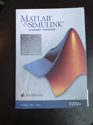 MATLAB and Simulink Student Version R2012a by Mathworks Windows Mac Linux DVD
