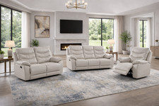 Grey Italian Leather 4 Seat, 3 Seat, 2 Seat or Armchair Recliner Suite FUSION