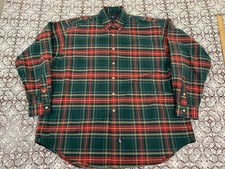 VTG Polo Ralph Lauren The Big Oxford Shirt Mens XL Red Green Plaid Preppy 90  s