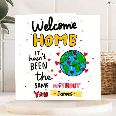 Personalisierte Willkommenskarte zu Hause, individueller Gruß zum Familientreffen, herzerwärmend