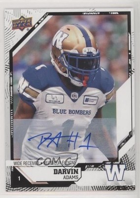 2019 Upper Deck CFL Auto Darvin Adams #37 Auto 0b5