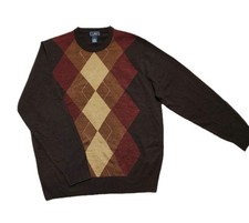 Vintage DOCKERS Argyle Long Sleeve Crew Neck Sweater Pullover Men's Size Large