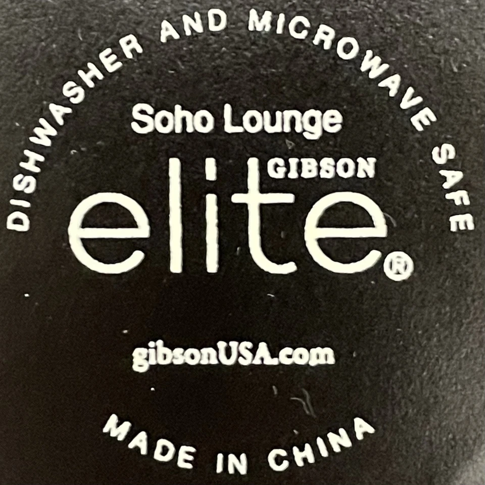 Platos de ensalada/postre Gibson Elite negro mate y beige 4 piezas Soho Lounge China 8"sq Foto 2 de 4