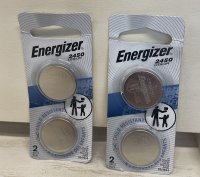LOT OF 2 ~ Energizer CR2025 Batteries (2-Pack), 3V Lithium Coin Batteries NEW