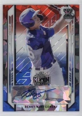 2021 Leaf Metal Draft Red White & Blue Crystals 3/4 Benny Montgomery Auto 0m0