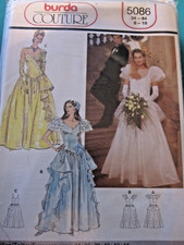 Burda #5086 MISSES COUTURE BRIDE WEDDING GOWN...