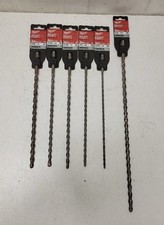 Lot of 6- Mixed Milwaukee SDS Plus 2Cutter Carbide Tip Concrete Drill Bits