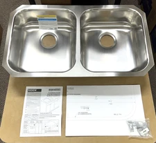MOEN 2000 GS20214B 32" Undermount Double Bowl Stainless Steel Kitchen Sink  $292