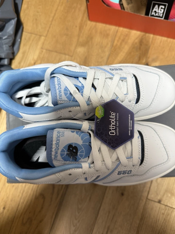 New Balance BB550 Trainers Sneakers Blue White UK 4 Brand New In Box - Image 4 of 4