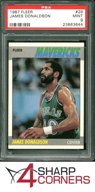 1987 Fleer #28 James Donaldson RC Mavericks PSA 9 SET BREAK