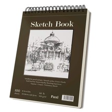 9" x 12" Sketch Book, Top Spiral Bound Sketch Pad, 100 Sheets 68lb/100gsm Aci...
