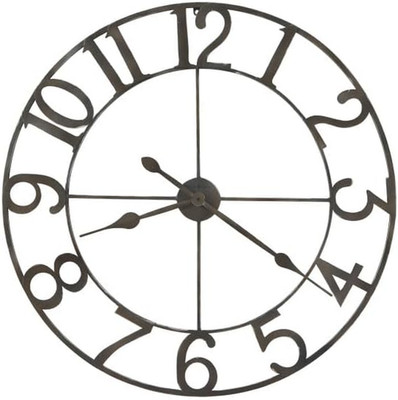Howard Miller Arcadia Gallery Wall Clock II, Silver Edge - Soft Ticking Home Dec