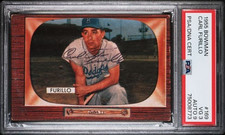 1955 Bowman Carl Furillo #169 Brooklyn Dodgers PSA 3 Signed DNA 9