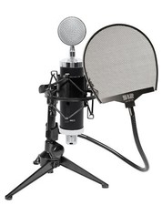 Rockville RCM03 Studio Recording Condenser Microphone Shockmount Stand Filter