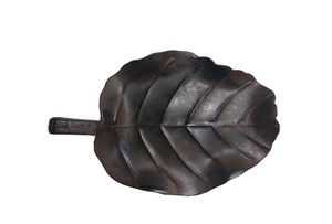 World Market Fall Leaf Metal Pillar Candle Holder Trinket Holder Brown Ebay