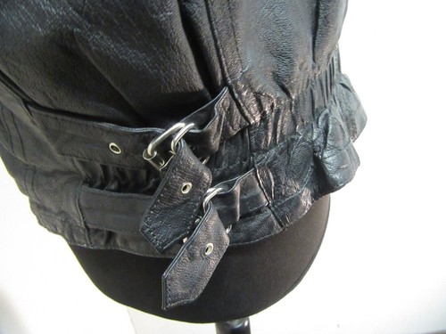 VINTAGE LEATHER MOTORCYCLE PUNK JACKET SIZE M - Picture 9 of 15