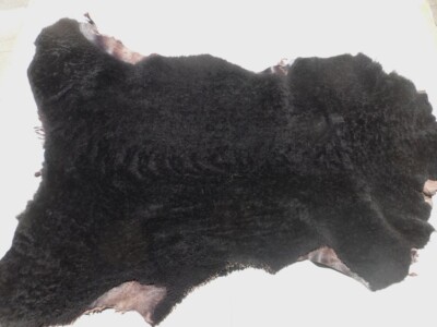 sheepskin shearling leather hide XL Dark Brown Dense Plush Soft Curly Hair