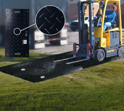 4Pcs 2' x 4' Ground Protection Mats w/ 6 Pcs Single Connectors - 60 Ton Loads