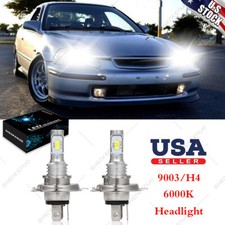 For Honda Civic 1992-2003 - 6000k 9003 H4 Led Headlight Bulbs High Low Beam Kit