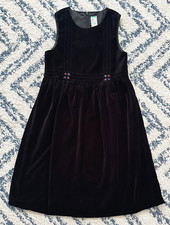 Gymboree 2001 Girls Holiday Cheer Black Velvet Pintuck Jumper Dress 7 years