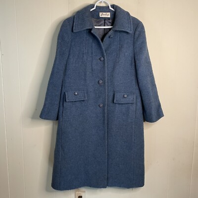 Vintage Bromleigh Wool Coat Blue Women's Size M | eBay