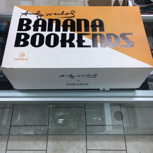 Kidrobot Andy Warhol BANANA BOOKENDS Factory Sealed In Original Box