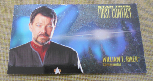 1996  STAR TREK FIRST CONTACT  CHARACTER  CHASE CARD #C4 WILLIAM T RIKER - Picture 1 of 2