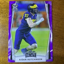 Aidan Hutchinson Rookie Leaf Draft Purple Parallel Leaf Trading Cards 2022