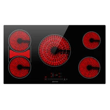 Electric Cooktop 36 in Built-in 5 Burner Ceramic Cooktop Electric Stove Top 220V