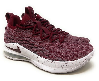 Mens Nike Lebron XV Low Size 9 (Taupe Grey/Team Red-Vast Grey)