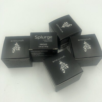 Lot of 5 Younique Splurge Cream Eye Shadow Proud (Dark Brown) New in Box  
