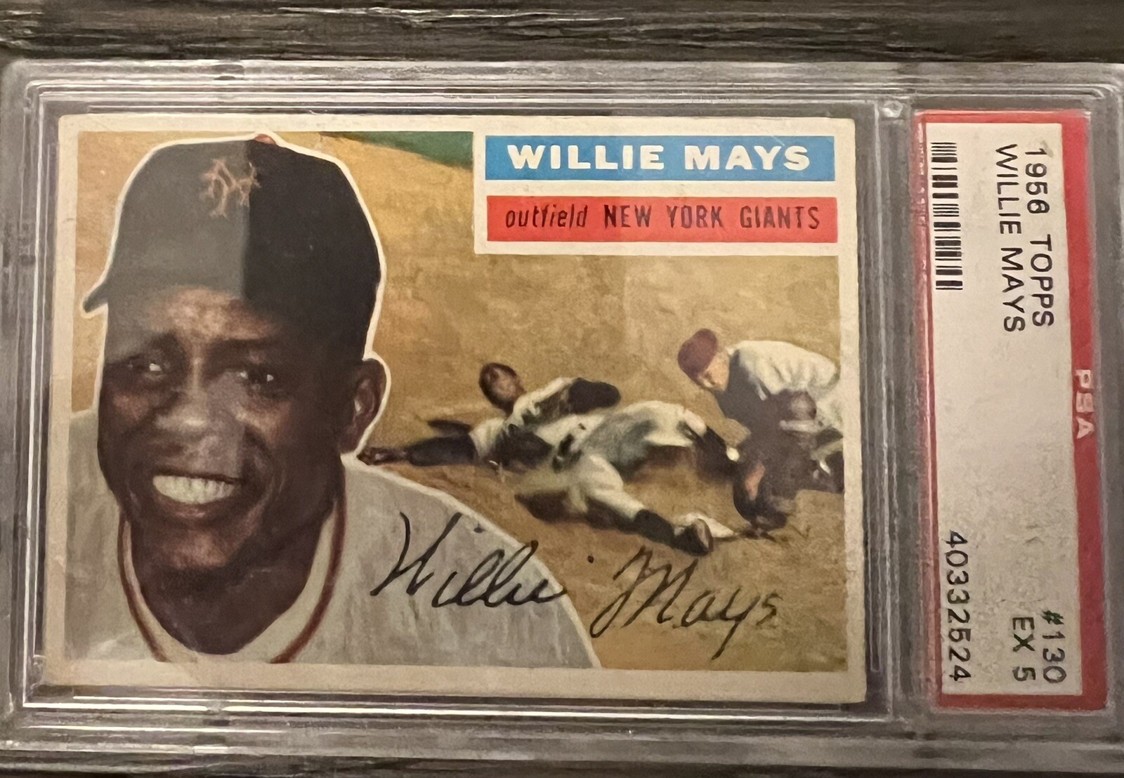 1956 Topps - Gray Back #130 Willie Mays PSA 5