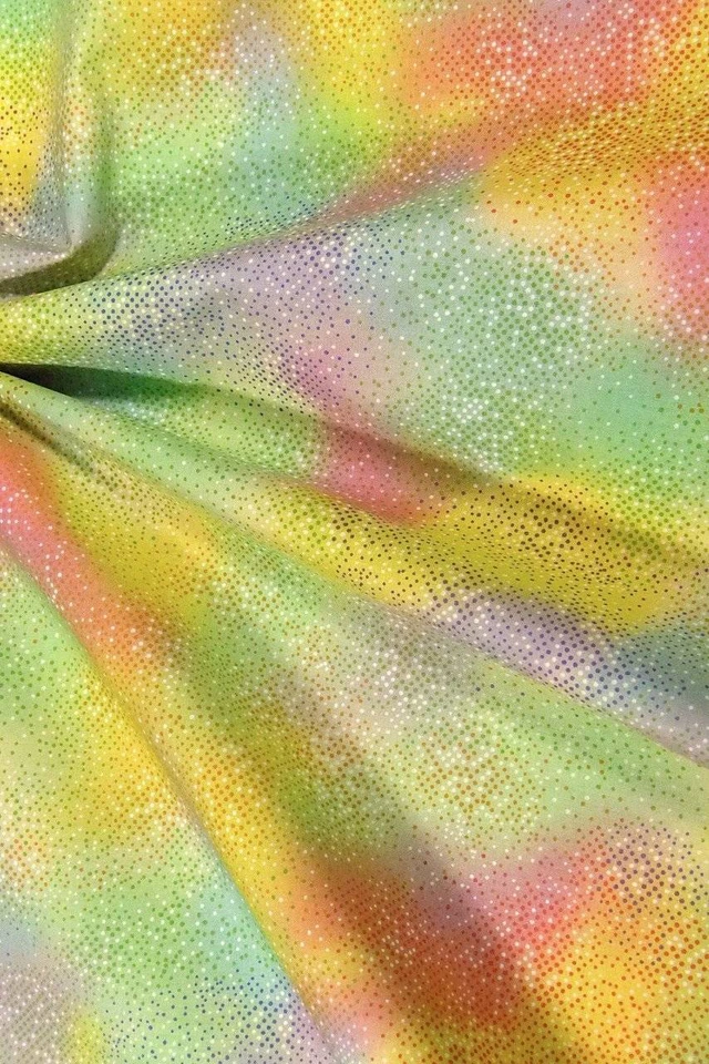 Rainbow Abstract by Kaufman, Yellow, Orange & Green Pastels, Cotton, Per 1/2 Yd - Image 2 of 3