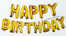 HAPPY BIRTHDAY Balloon GOLD FOIL LETTER BALLOON BANNER 16" PARTY DECORATIONS