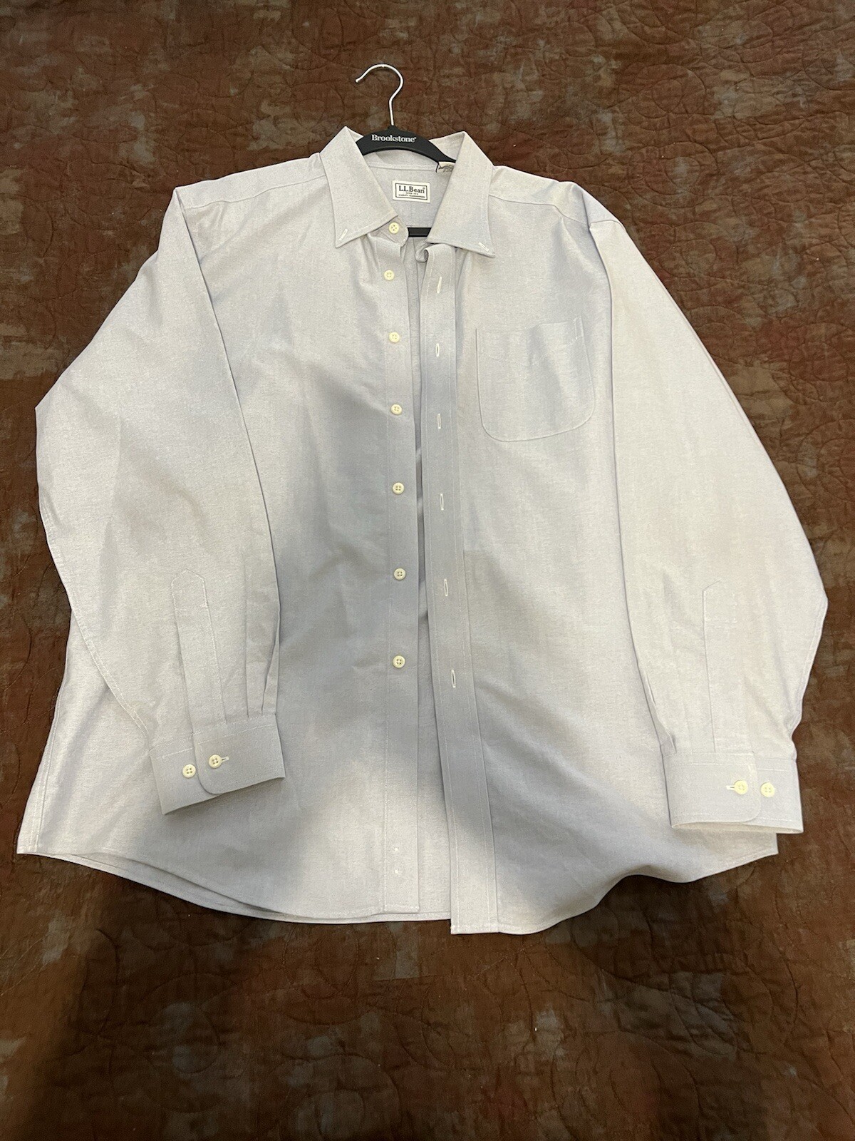 LL Bean Mens Blue Oxford Shirt Size Large Classic Fit