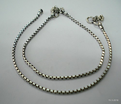 ethnic tribal silver anklet feet bracelet ankle chain anklet pair handmade - Foto 3 di 6